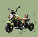 Kawaii Kids 6V Battery Bike rideon  Music, LED Lights  Manual Control  Battery-Operated Ride-On Bike with Backrest BD214