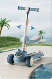 3 Wheel, Adjustable Height Folding Kids Scooty' Kick Scooters With Pedal Foot With Music and Light, and Storage Basket BD289