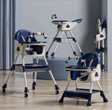 4 in 1 Baby High Chair | Newborn Feeding Chair| Removable & Adjustable Double Meal Tray | with Recline 618