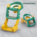 Joyous 2 in 1 Foldable Potty Training Seat with Ladder, Splash Guard & Cushion Seat Kids Toilet Seat  BD096