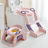 Joyous 2 in 1 Foldable Potty Training Seat with Ladder, Splash Guard & Cushion Seat Kids Toilet Seat  BD096