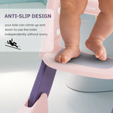 Joyous 2 in 1 Foldable Potty Training Seat with Ladder, Splash Guard & Cushion Seat Kids Toilet Seat  BD096