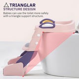 Joyous 2 in 1 Foldable Potty Training Seat with Ladder, Splash Guard & Cushion Seat Kids Toilet Seat  BD096