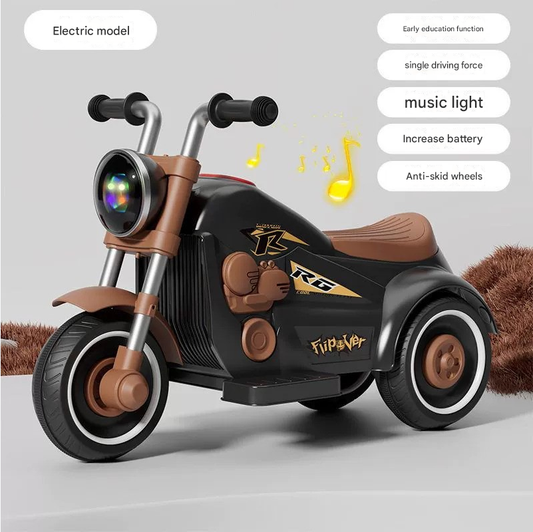 Kids Ride On Motorcycle, 2 in 1 Kids Bike Strong Load Capacity Electric Tricycle for Kids BD216