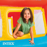 Intex Inflatable Jump-O-Lene Indoor or Outdoor Playhouse Trampoline Bounce Castle House with Crawl-Thru Door and Net for Kids BD083
