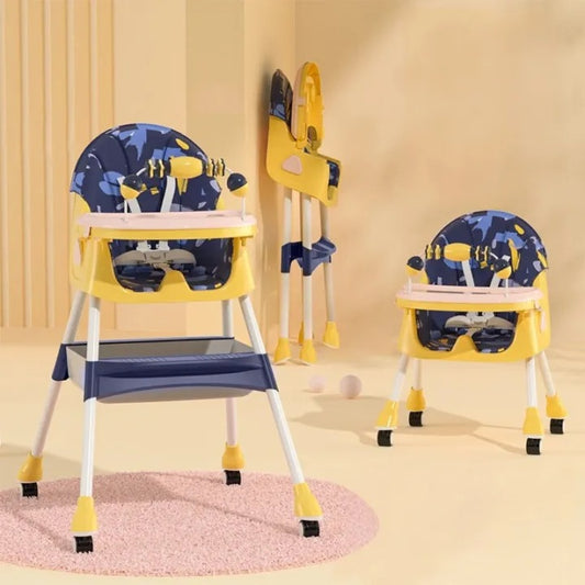 Fantastic-Kids-Toys Baby High Chair & Toy Bar | Newborn Feeding Chair | Removable & Adjustable Double Meal Tray E500 BD120
