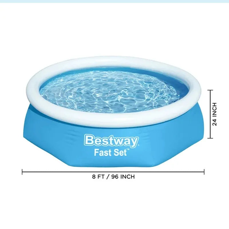 Bestway Fast Set 8’ x 24” Round Inflatable Pool Swimming Pool For Kids Age 8+  57448