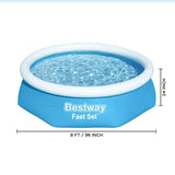Bestway Fast Set 8’ x 24” Round Inflatable Pool Swimming Pool For Kids Age 8+  57448