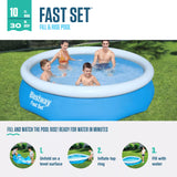Bestway Fast Set 10’ x 30” Round Inflatable Pool Swimming Pool For Kids Age 8+ 57266