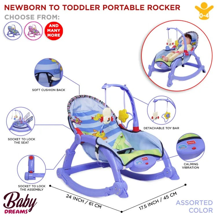 Jubilant Baby Portable Rocker New Born to Toddlers Baby Portable Rocker Rocking Chair Bouncer Fisher ...