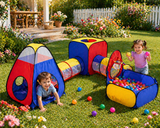 Mega 5-in-1 Kids Play Tent & Tunnel Set with Ball Pit & Basketball Fun BD280