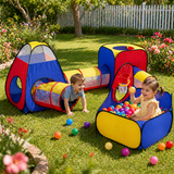 Mega 5-in-1 Kids Play Tent & Tunnel Set with Ball Pit & Basketball Fun BD280